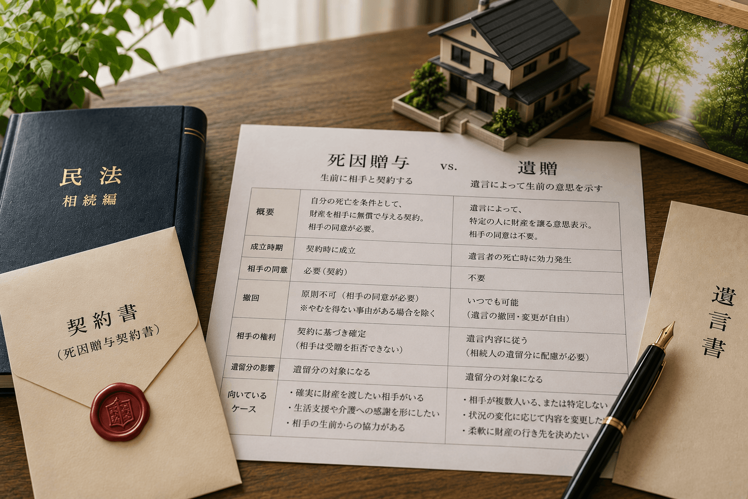 死後に財産を譲る2つの選択肢――「死因贈与」と「遺贈」の違いと状況に応じた使い分け
